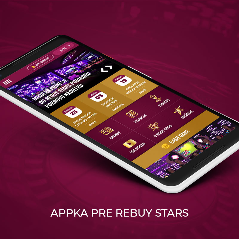 Dizajn pre mobilnú aplikáciu Rebuy Stars